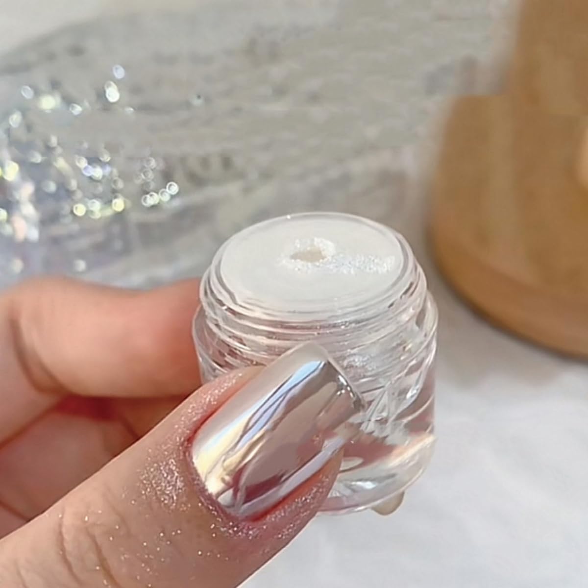 BOJUN TB | Super Glossy Mirror White Pearl Moonlight Aurora Effect Transparent Chameleon Powder